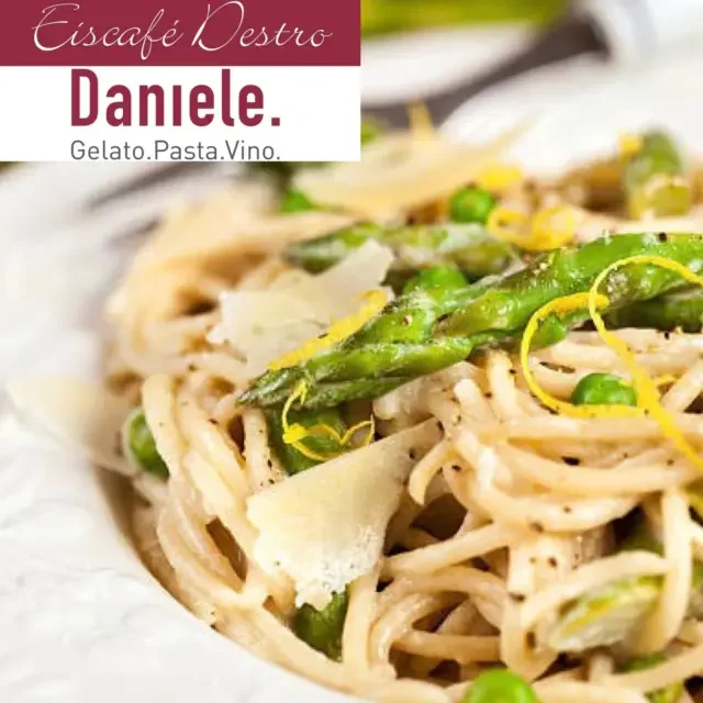 Italian pasta with asparagus and Parmesan